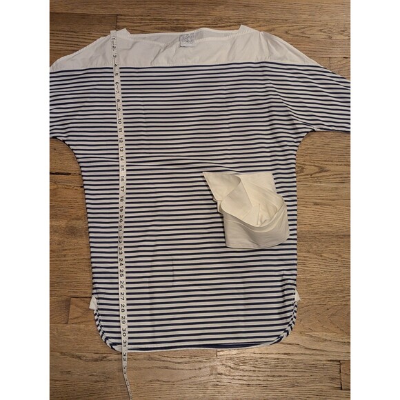 Sara Roka Split Sleeve Blue And W Dress Classic Size Small $985 - Picture 4 of 9